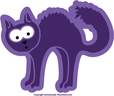 Home Free Clipart Halloween Clipart Scared Cat Purple