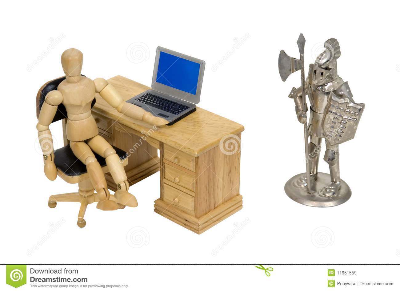 Job Security Shown By A Model Sitting At A Desk Interviewing A Knight    