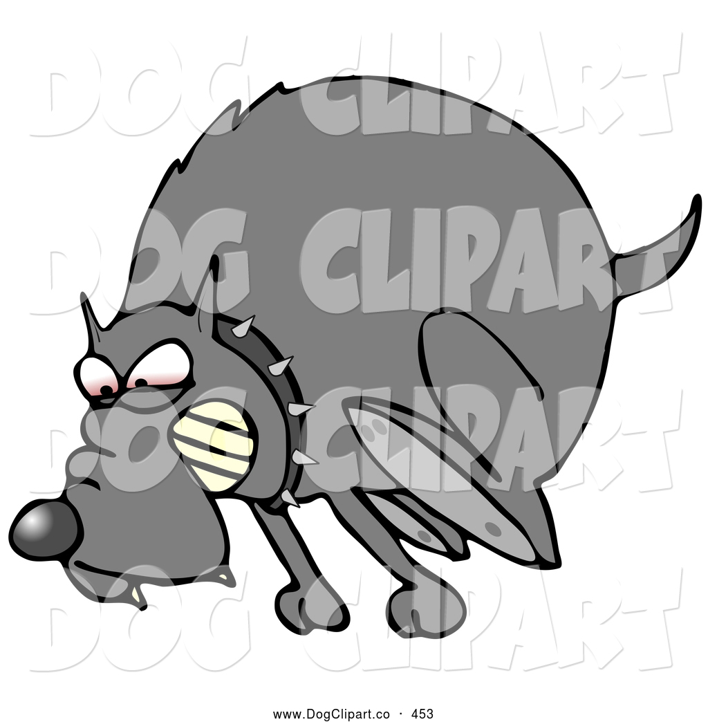 Larger Preview  Vector Clip Art Of A Mean Mad Dog In The Red Zone