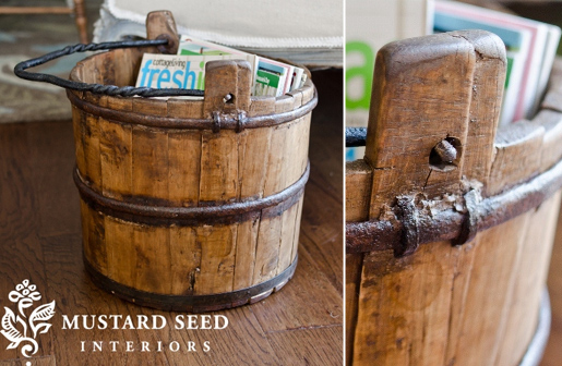     Mustard Seed Pick Of The Month   Found  Vintage Wooden Water Bucket