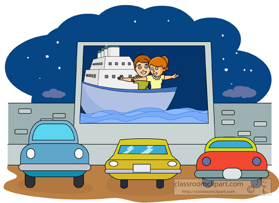 Outdoors   Drive In Movie Theatre   Classroom Clipart
