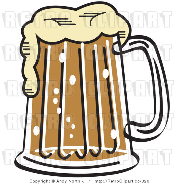 Retro Royalty Free Beer Pint Vector Clipart By Andy Nortnik    326