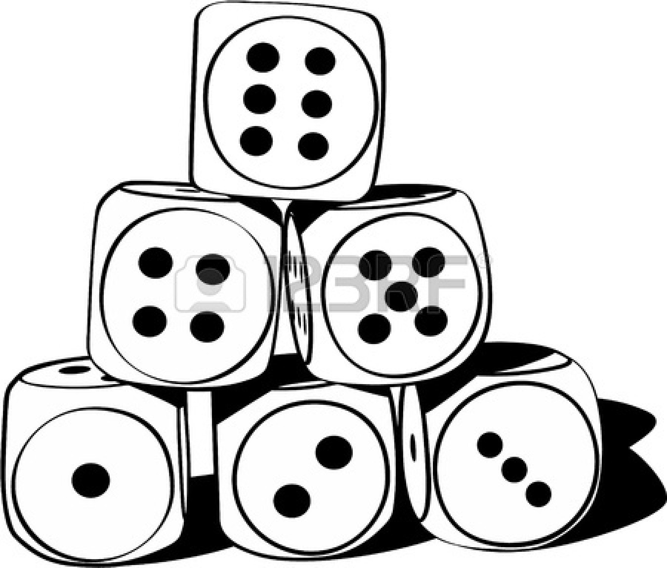 Rolling Dice Clipart 11495899 Six Wood Playing Dices  Illustrated Jpg