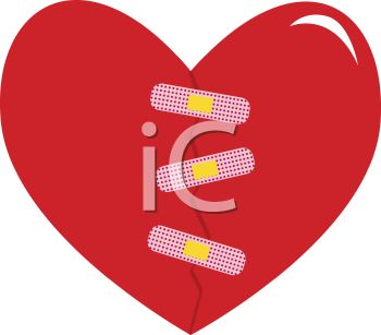 Royalty Free Clipart Image  Broken Heart Mended With Bandages