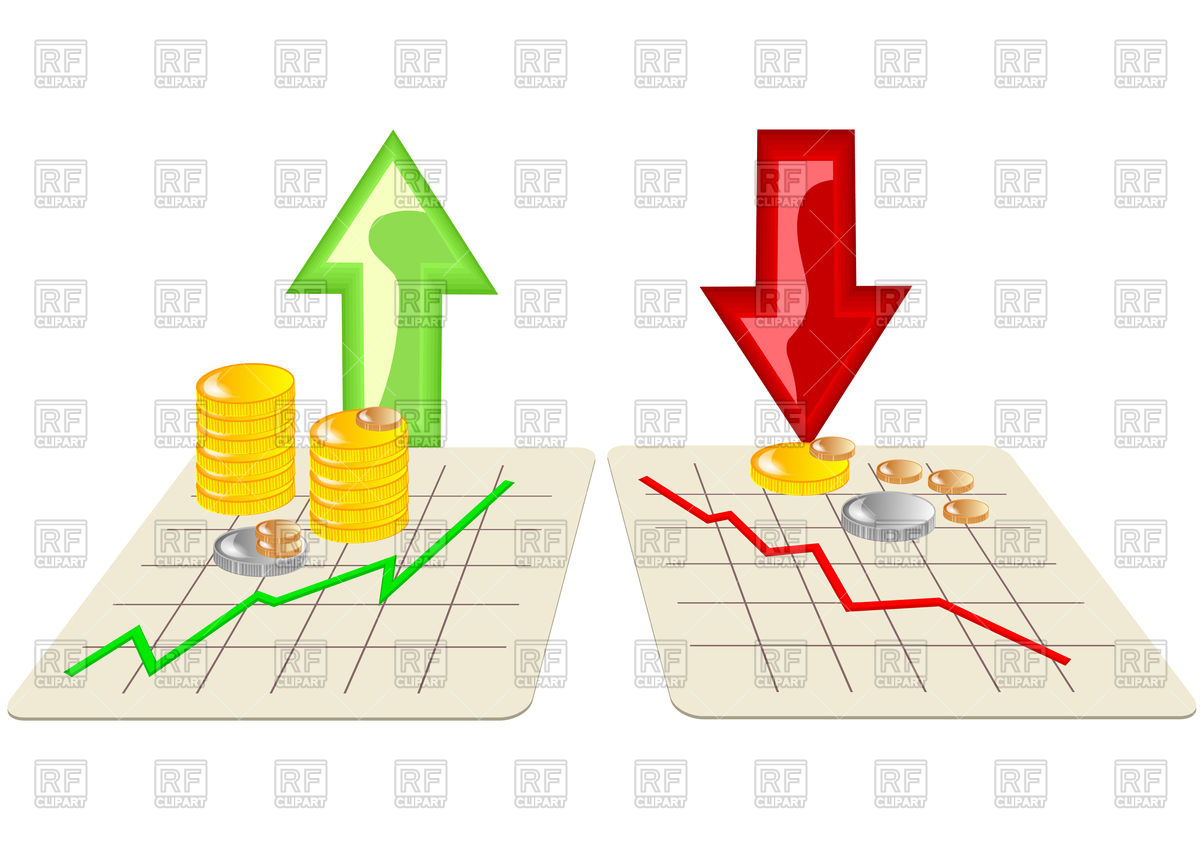 Stock Market Graph Icons With Arrows 95968 Download Royalty Free    