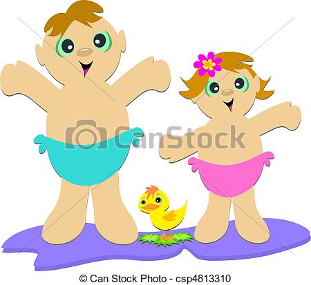 Two Two Brothers And Sisters Clipart