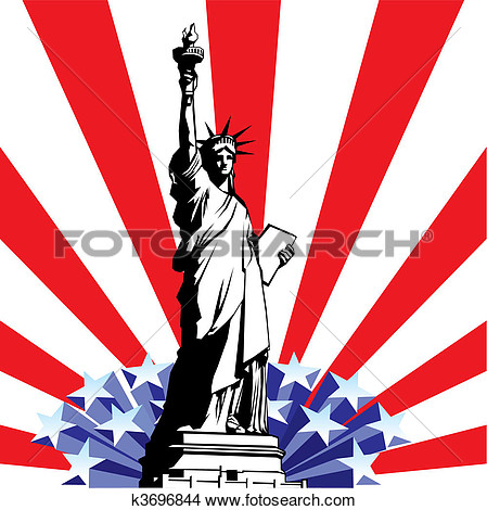 Vector Beeld Van Amerikaan Symbolen Van Freedom  Vrijheidsbeeld    
