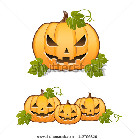 Vector Images Illustrations And Cliparts  Halloween Pumpkin Set Of