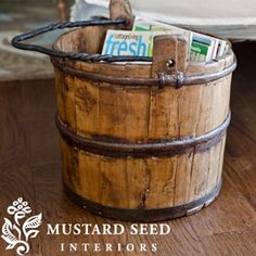 Wooden Water Bucket Miss Mustard Seed Decor Steals Vintage Wooden    