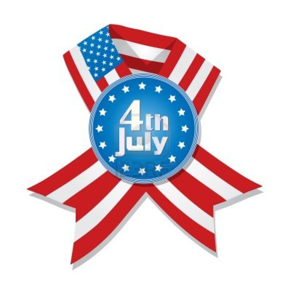 13654944 4th Of July Badge And Ribbon With Flag Of United States Of