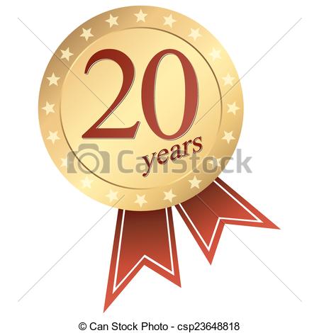 20 Years Clipart Gold Jubilee Button 20 Years