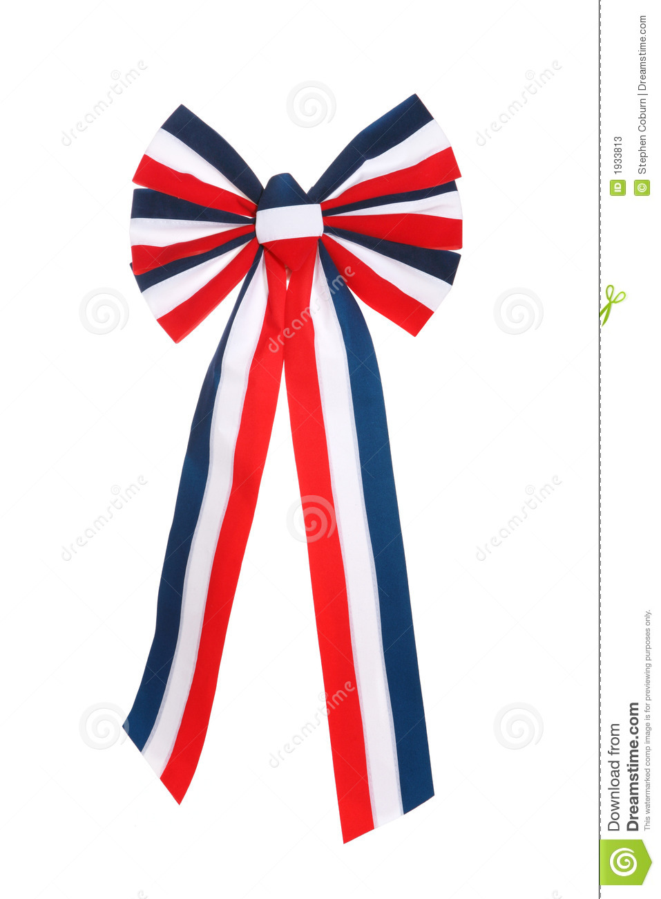 4th Of July Ribbon Isolated Over White