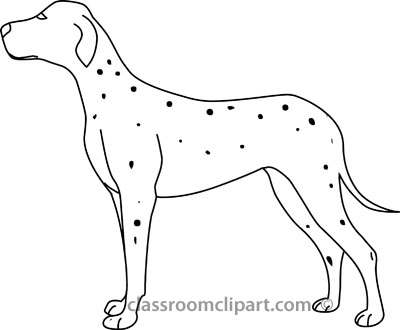 Animals   Dalmation Dog Outline 22712   Classroom Clipart