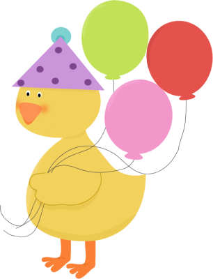 Birthday Party Duck Clip Art Image   Cute Duck Attending A Birthday    