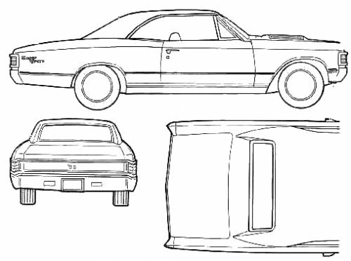 Car Blueprints   1967 Chevrolet Chevelle Ss396 Coupe Blueprint