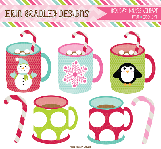 Christmas Holiday Mug Clipart Digital Papers To The Website As Well As