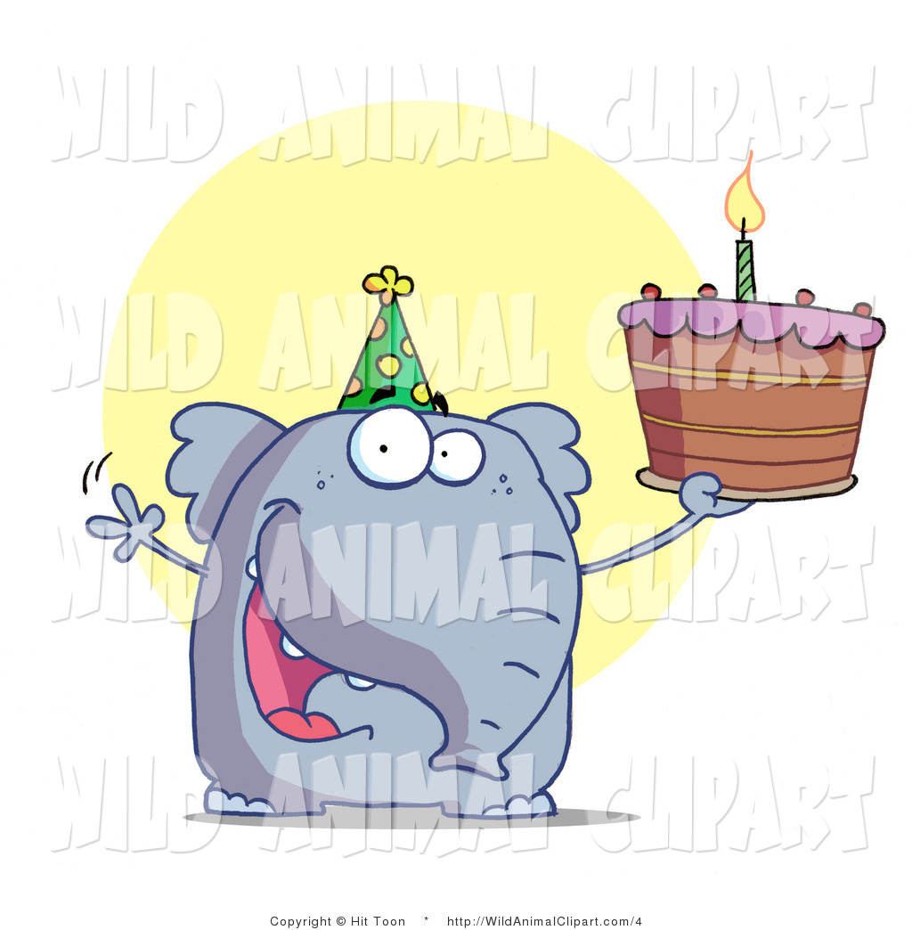Clip Art Of A Birthday Elephant By Hit Toon    4