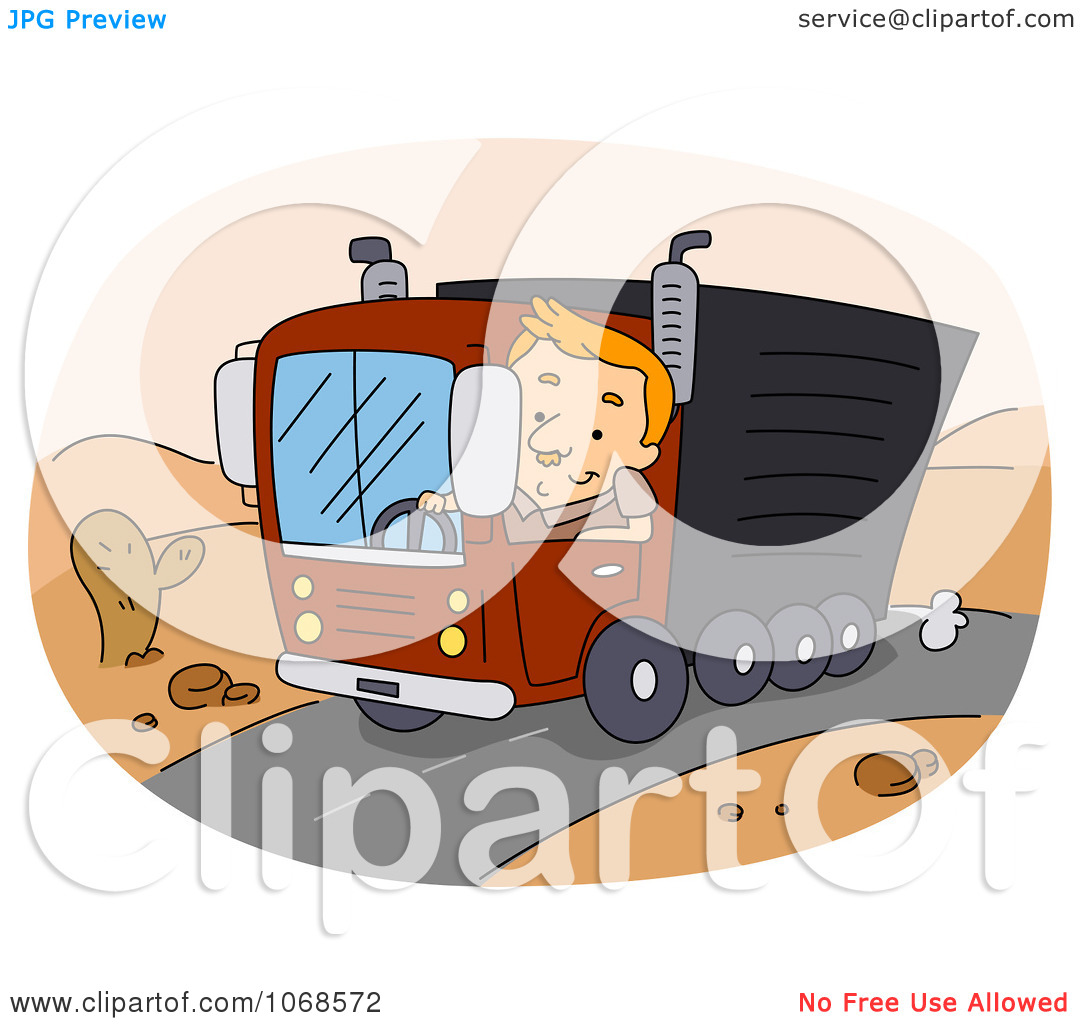 Clipart Happy Truck Driver   Royalty Free Vector Illustration By Bnp
