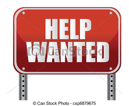 Clipart Vector Of Red Help Wanted Sign Illustration Design Csp6879675