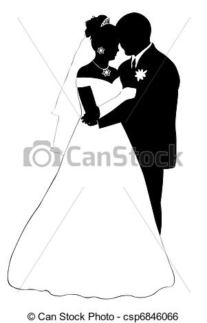 Couple Silhouette Isolated On White Csp6846066   Search Clipart