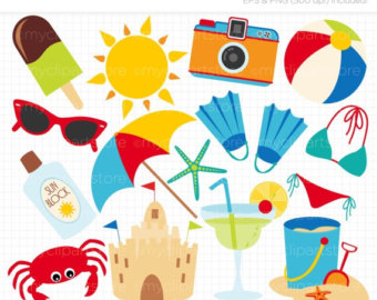 Fall Sale Summer Vacation Beach Digital Clipart