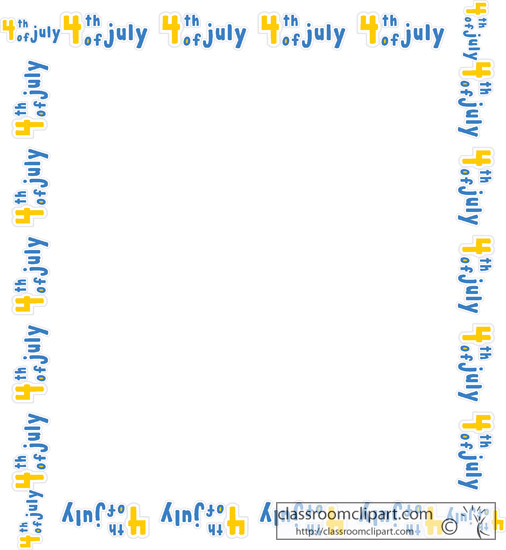 Fourth Of July   Fourth July Word Square Border   Classroom Clipart