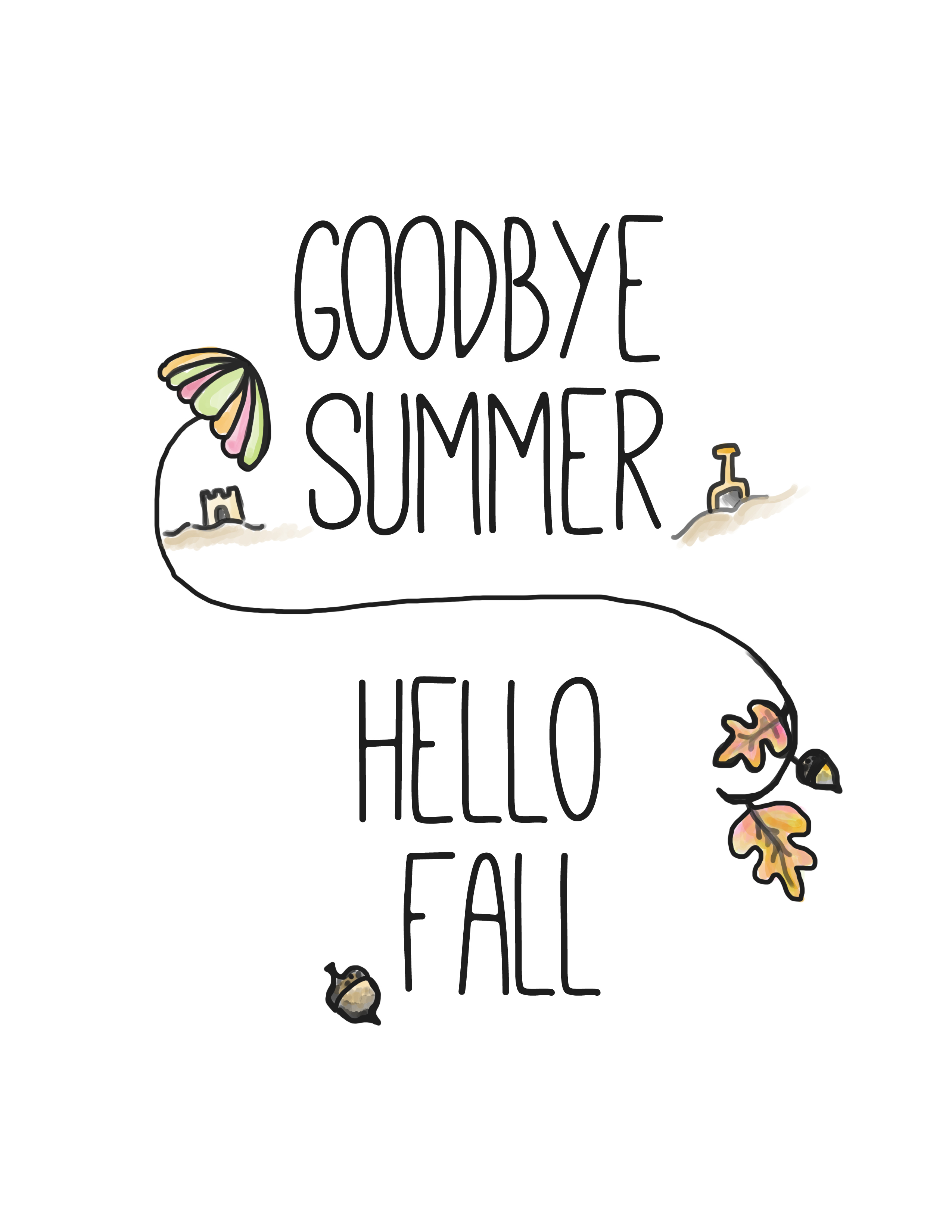 Free Fall Printable  Goodbye Summer Hello Fall   Clumsy Crafter