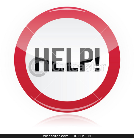 Help   Problem Glossy Red Sign Stock Vector Clipart Attention Help