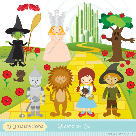 Hj Illustrations  Wizard Of Oz Digital Clipart
