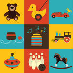 Icon Collection Outdoor Toys Icon Collection Colorful Background