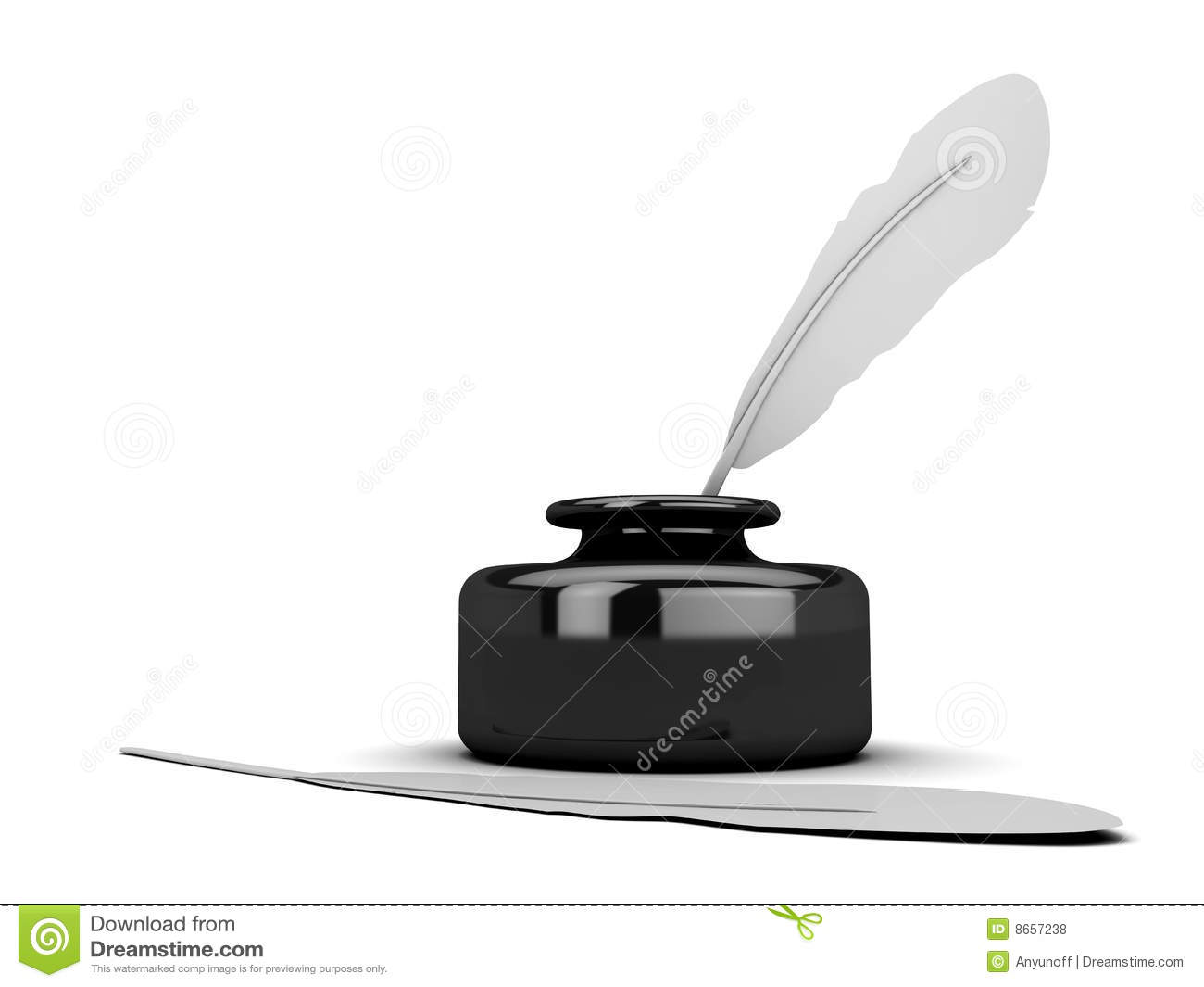 Inkwell And Pen  Royalty Free Stock Photos   Image  8657238