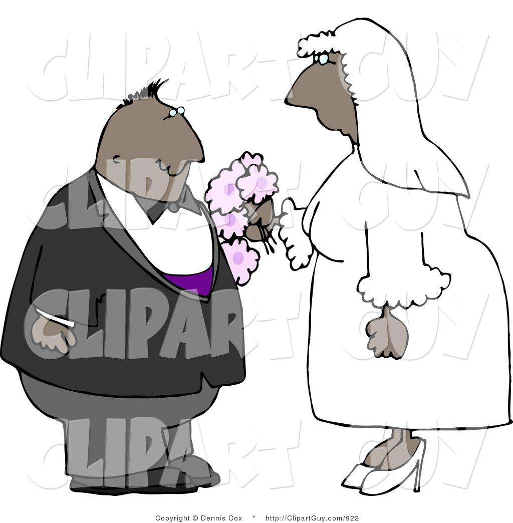 Larger Preview  Clip Art Of A Black Couple Getting Married By Djart