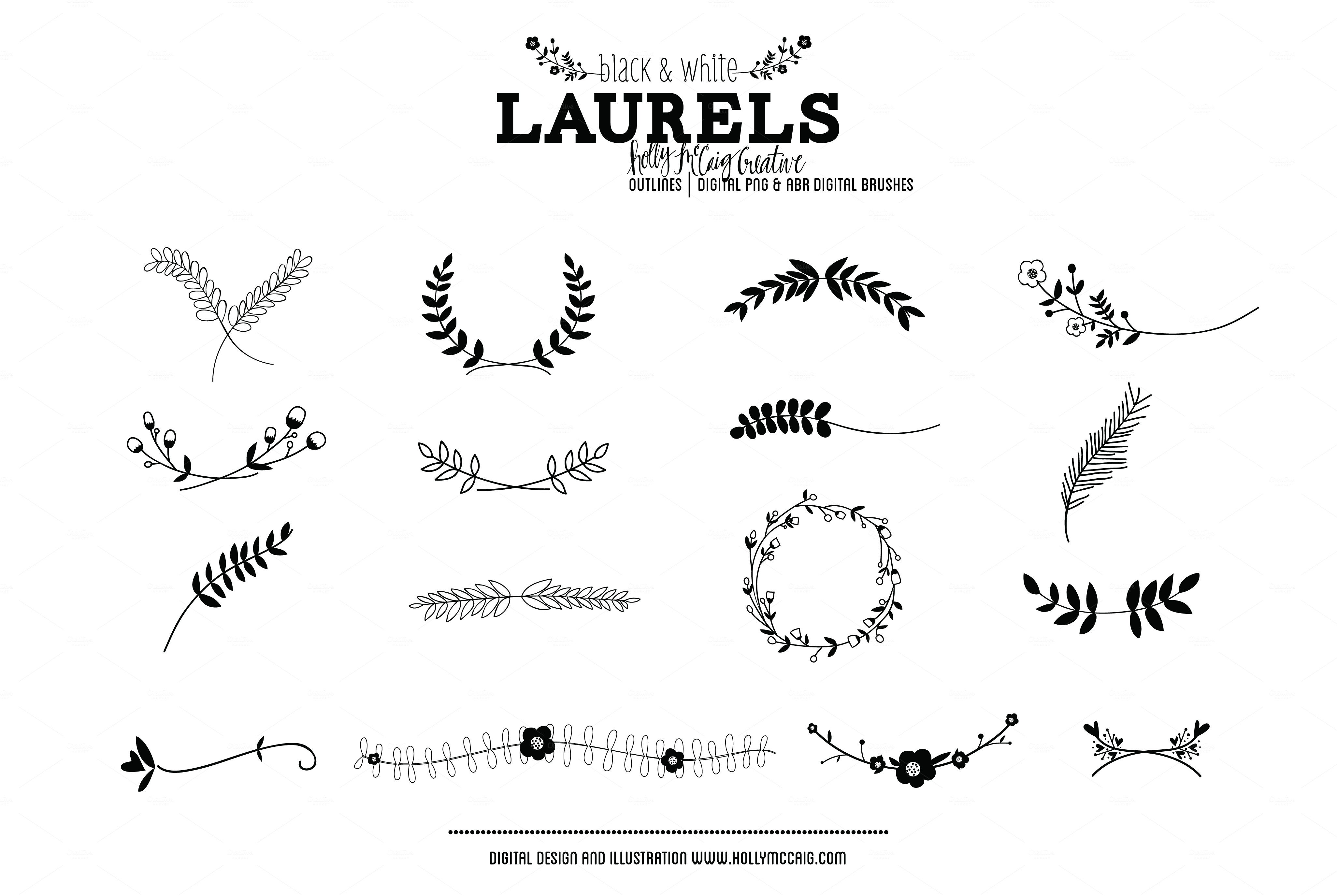 Laurels Png Photoshop Brush Clipart   Illustrations On Creative Market