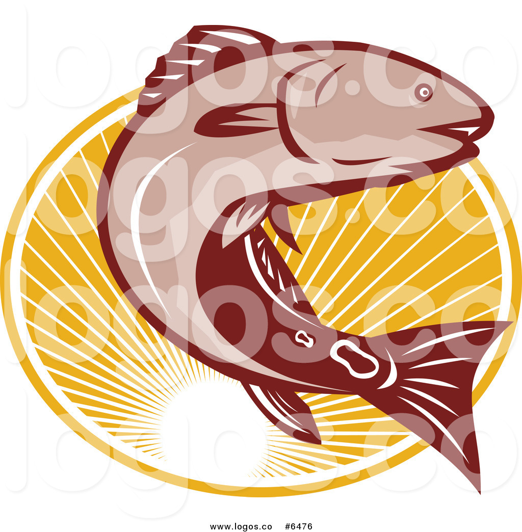 Of A Red Drum Bass Fish Leaping Over An Oval Of Sunshine By Patrimonio