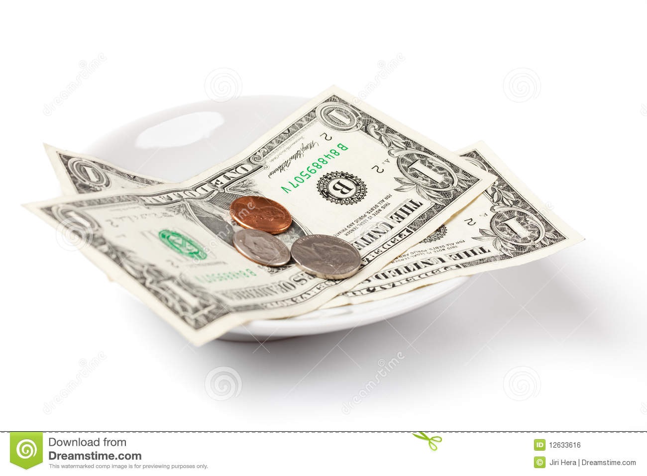 Paying By Money On Plate Royalty Free Stock Image   Image  12633616