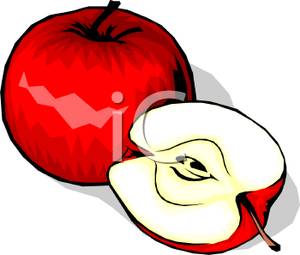 Red Delicious Apple And Apple Half Clipart Image