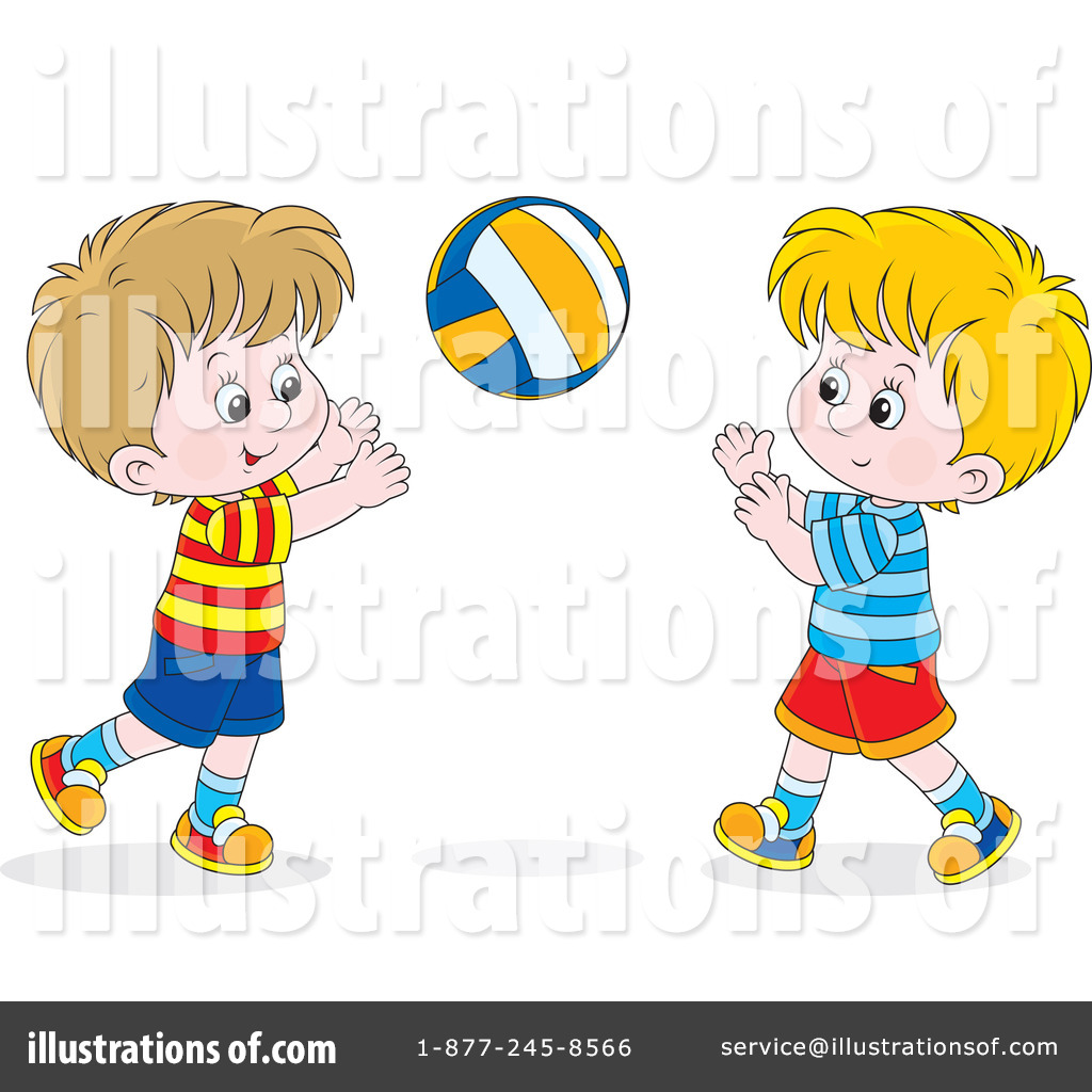 Royalty Free Rf Playing Catch Clipart Illustration By Pams Clipart