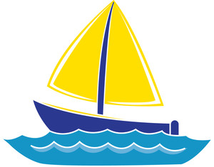 Sailboat Clipart Image   Clip Art Image Of A Cartoon Boat On The Ocean