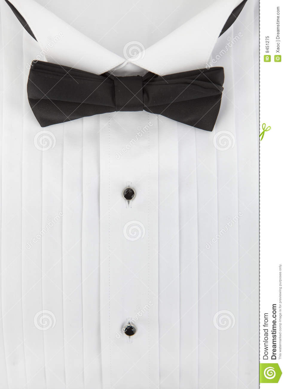 Tuxedo Shirt And Bowtie Close Up Royalty Free Stock Photo   Image