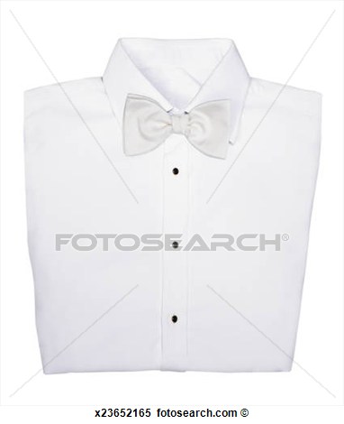 Tuxedo Shirt Folded With White Bow Tie View Large Photo Image