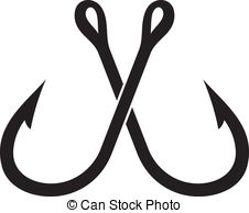 Two Crossed Fishing Hook Stock Illustrations