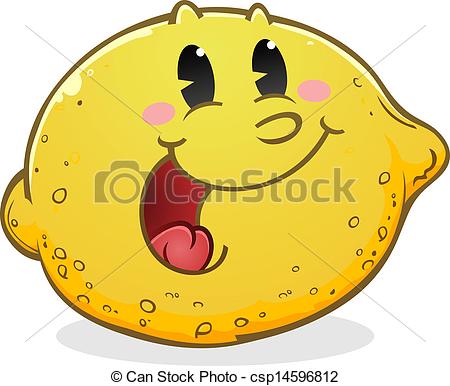 Vector Clip Art Of Smiling Retro Lemon Cartoon   A Happy Smiling Retro    