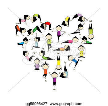 Vector Illustration   I Love Yoga  Heart Shape For Your Design  Stock