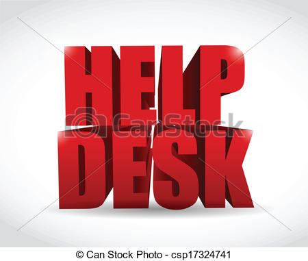 Vector   Red Help Desk Sign Illustration Design   Stock Illustration