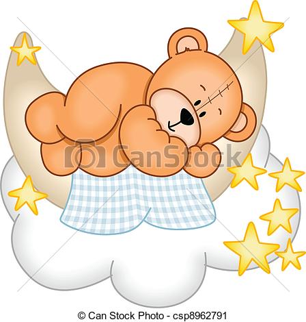 Vector   Sweet Dreams Teddy Bear   Stock Illustration Royalty Free