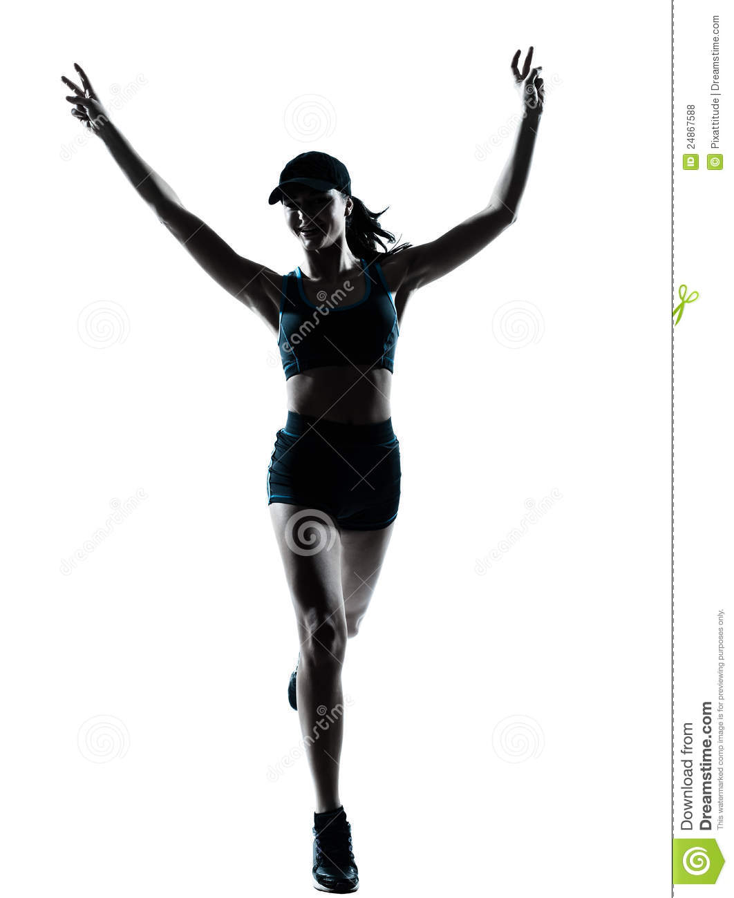 Woman Runner Jogger Victorious Royalty Free Stock Photos   Image