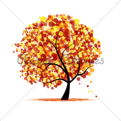Abstract Autumn Tree   Gl Stock Images