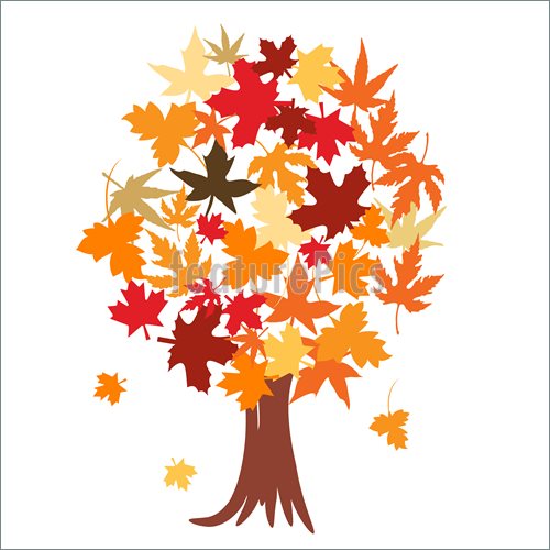 Abstract Tree With Autumn Leaves Vector Illustration
