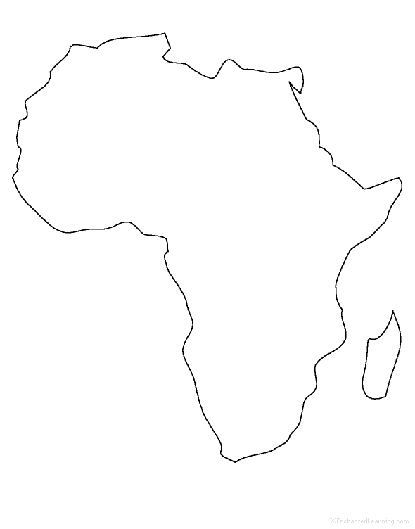     Africa Map Outline Source Http Www Enchantedlearning Com Bwbig Africa
