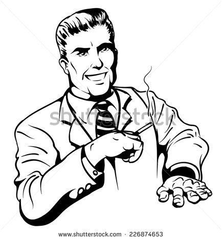 An Illustration Of A Handsome Retro Smoking Man   Stock Vector